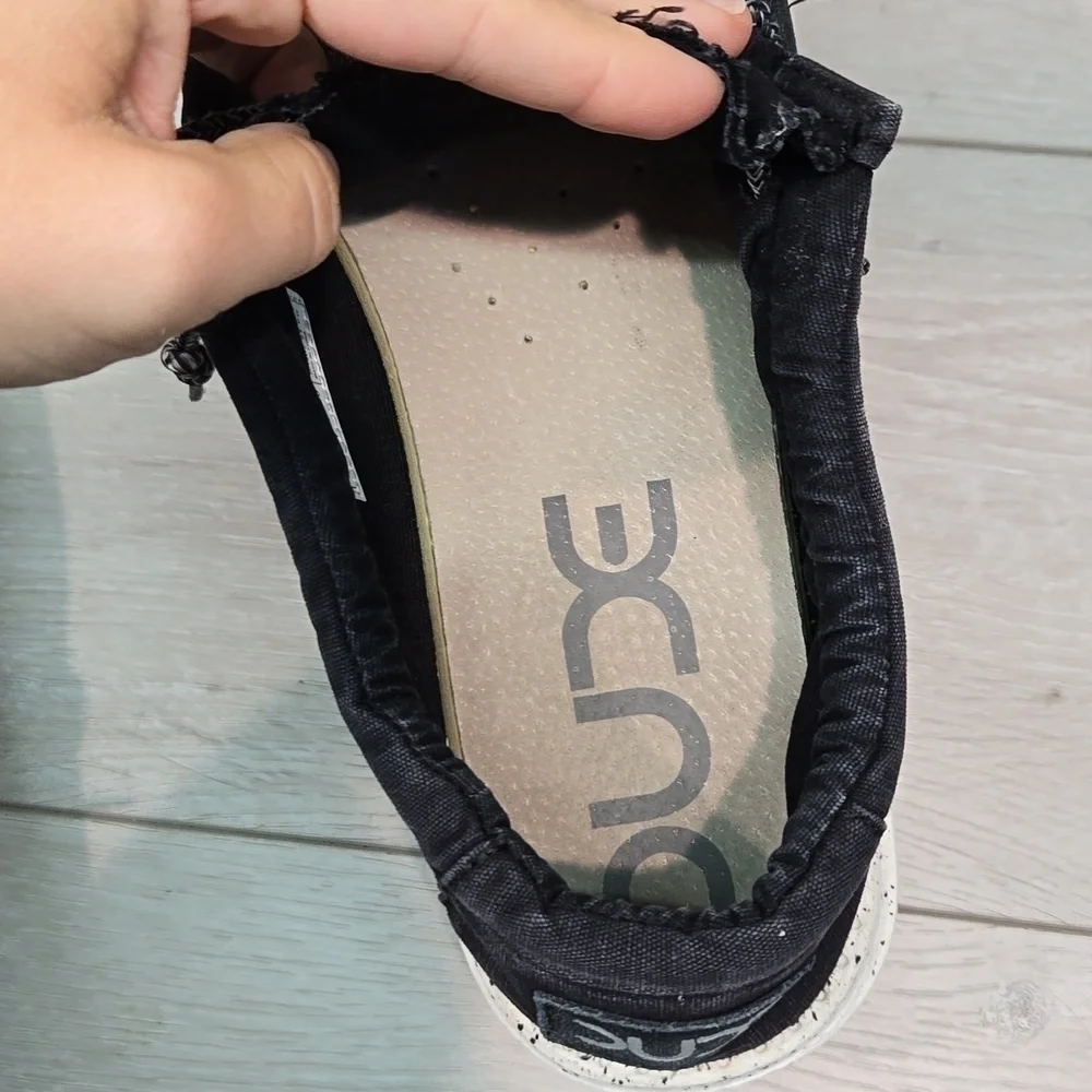 Hey Dude Mens Wally Washed Black Loafer Slip on shoes sz 13